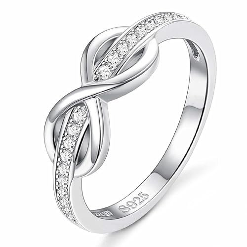 Trumium 925 Sterling Silber Ringe für Frauen CZ Infinity Symbol Endless Forever Eternity Ehering Ring für Frauen Mädchen