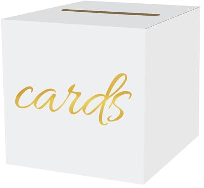EASYLAVIE Urne Mariage Carton Urne pour Enveloppe et Cartes 23 * 23cm Blanc Boite de Enveloppe pour Mariage Anniversaire et Reuion Reception Boite de Cartes