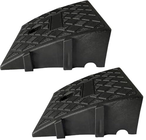 2 Piezas Rampas de Bordillo 13 cm Alto, Portátil Rampa de Acceso para Coche, Antideslizante Rampa de Umbral para Puerta de Entrada Silla de Ruedas Coche Moto Scooter Bicicleta Andador Aceras Garajes