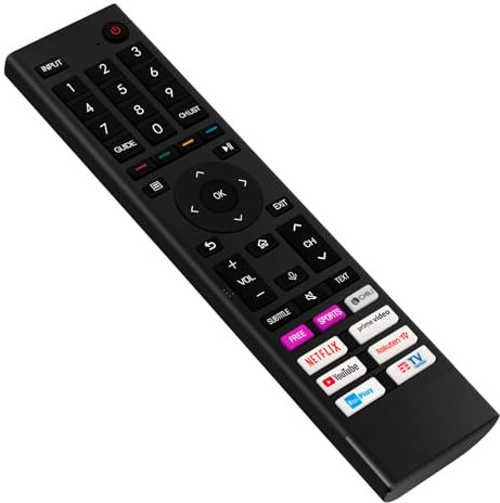 VINABTY ERF3C80H Mando a Distancia sustituido por Voz fit para el Mando a Distancia Hisense TV ERF3C80H 55A7GQ H50A7GQ 50A7GQ H55A7GQ H65A7GQ 75A70GQTUK 50A77GQTUK 43A78GQ ERF3C80-0012