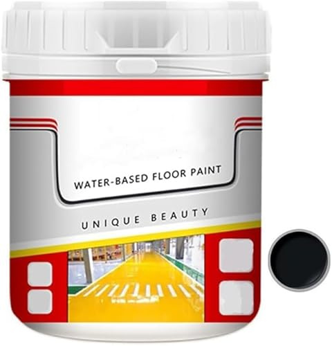 Vernice per pavimenti, ad asciugatura rapida, antiscivolo, a base d'acqua, vernice epossidica impermeabile, vernice epossidica per pavimenti per garage, vernice epossidica per pavimenti (nero)