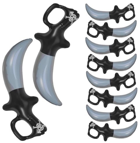 XoeLLe 10 Pezzi Gonfiabile per Bambini, Spada Giocattolo, Pirata Accessori Bambini, Pirata Bastone Spada, Giocattolo Acqua, Decorazione per Piscina Feste Tema, Accessori per Costumi in Maschera (C)