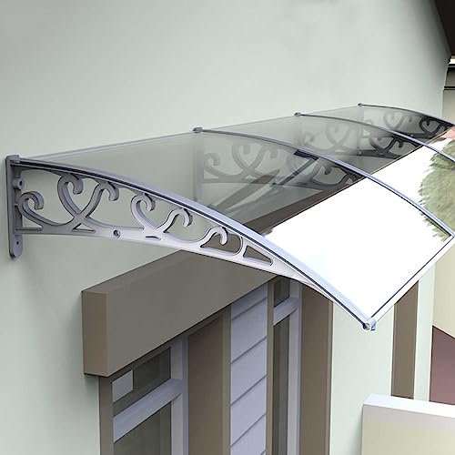Sonnenschutz für die Vorder- und Hintertür, Regenschutz, UV-Schutz für Außenfenster, Veranda, Schatten, Terrassendach, transparent, Regenüberdachung (60 x 340 cm x 60 cm)