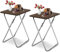 Huhote Small Folding Table 2 Set, Folding Snack Table, TV Tray Table, Balcony Foldable Tables, Outdoor Camping Tables, SofaTable, SideTable, EndTable for Small Space Living Room (Walnut Color, 2 PCS)
