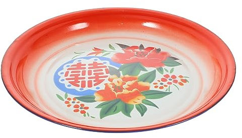 Cabilock Vintage Emaille Teller Speiseteller Emaillegeschirr Camping Geschirr Großes Serviergeschirr Dekoratives Geschirr