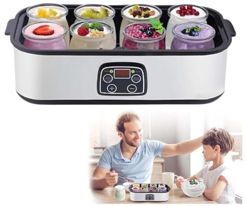 BESTXH Plata, Yogurt con Motor, MáQuina para Hacer Yogur, Yogurtera con Control De Temperatura, Yogurtera De 36 Horas, Yogurtera EléCtrica De 48 Oz con Control De Temperatura