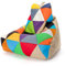 Ecopuf - Keiko Patchwork Pouf Sessel Outdoor - Sitzsack Styroporkugeln - Wasserfester Stoffsack - Entspannungssessel - Wohnungseinrichtung - Sessel Größe M - 100x80x85cm, Mischung/Cappuccino