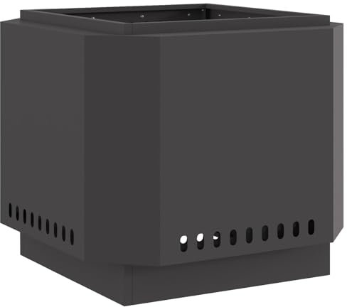 vidaXL Rauchfreie Feuerstelle Schwarz 58 x 58 x 51 cm Kaltgewalzter Stahl, Moderner Feuerplatz, Robustes Heizgerät für draußen, sauberes Brennen im Garten und auf der Terrasse