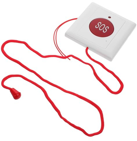 Yardwe Emergency Call Button with Large Easy-Press Design for Seniors and Boy Girl Compact Wall Mount Aid Device with Pull Cord for Home Outdoor and Travel Safety Assistance