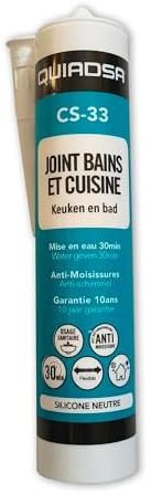 Mastic de silicone neutre pour joints de salle de bain et cuisines - Spécial pièces humides