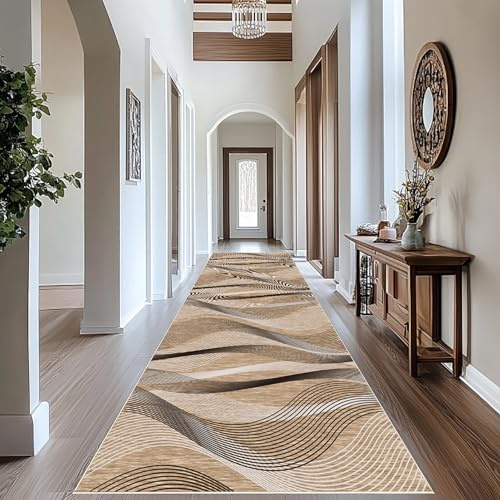 Läufer Teppich Lang Flur rutschfest Waschbar Küche Korridor TeppichLäufer Flur Küchenläufer Teppichläufer Schlafzimmer Wohnzimmer 100 x 250 cm Teppichmatte Teppich Flur Eingangsbereich Küchenteppich