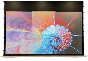 DTYBJN portable projector screen In-ceiling Recessed 3D 4K Electric Motorized Projector Projection Screen Hidden In The Ceiling Save Space screen(120 inch)