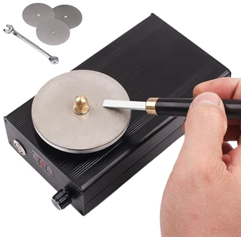 Affilatrice elettrica per coltelli, affilatrice per dischi da incisione con 3 mole (grana 320/800/2000), affilatrice per utensili da intaglio con velocità e direzione regolabili
