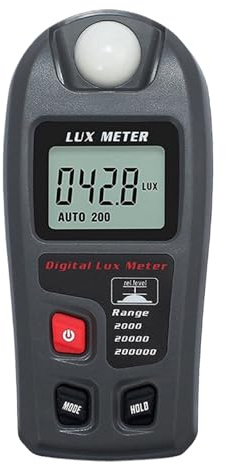 Leuchtende Messung - Präzises digitales Lux Messer mit hoher Empfindlichkeit und praktischem Design, ideal für Filmfotografie, Pflanzenzucht, Studio und Arbeitsumgebung | Büro