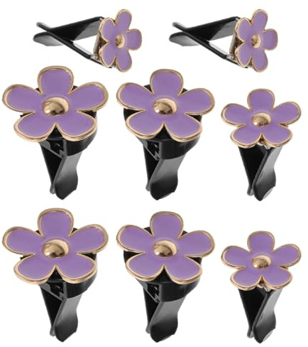 ibasenice 8 Stück-pack Auto Lufterfrischer Clip Blumen Lüftungsgitter Dekoration Metall Fünfblättrige Blume mit Elegantem Charme für Auto Innenraum Zubehör und Kontinuierlichen Frischen