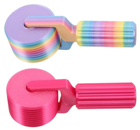 BESTonZON Lot de 2 Rouleaux à Peinture Texturés 3D pour Impression Artistique – Outils de Création de Motifs Muraux en Caoutchouc Couleurs Macaron et Rose Fuchsia Légers et Portables pour