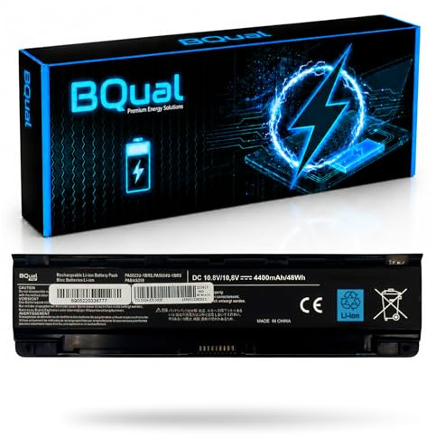 BQual PA5024U-1BRS Laptop Akku für Toshiba Satelite C850 L850 C855 L855 C870 L870 C875-10,8 V 4400 mAh / 48 Wh Li-Polymer Ersatzakku Notebook Batterie Austauschakku Hochleistungsakku Ersatzbatterie