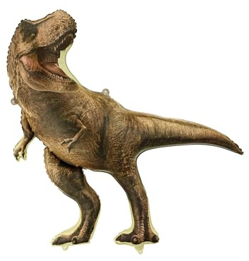 Folienballon T-Rex 92x98 cm, braun | XXL Ballon für Helium oder Luft | Luftballon für Party Kindergeburtstag | Folienluftballon als Geburtstagsdeko Partydeko