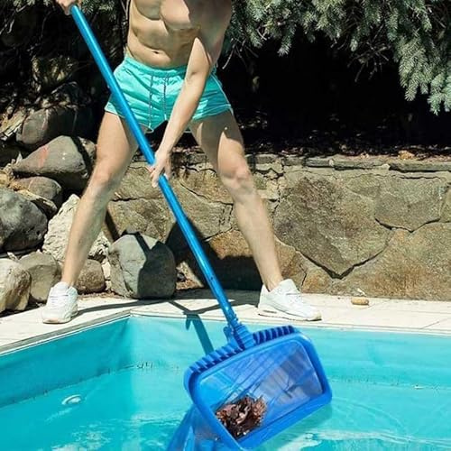 Écumoire à feuilles de piscine, râteau en maille fine renforcée pour enlever les débris d'eau profonde, outil de nettoyage léger pour la natation et le spa
