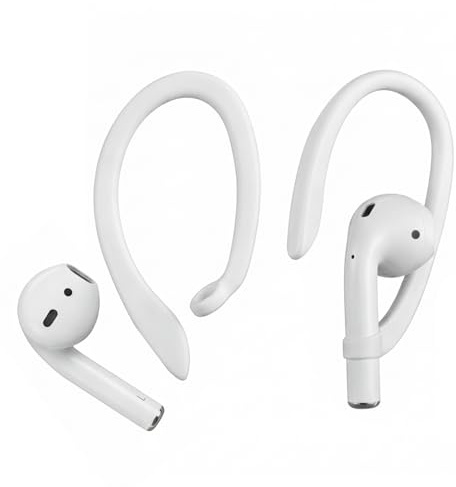 SHYSBV Anti-Verlust-Ohrbügel für AirPods, Silikon, Schwarz, 1 Paar, Sportzubehör, kompatibel mit Apple Kopfhörern (Weiß)
