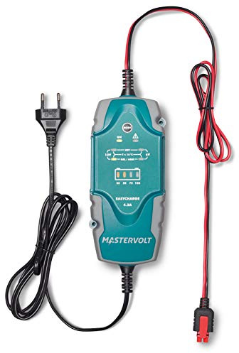 Mastervolt EasyCharge Portable 4.3A - Fully Automatic Battery Charger (Base Charge, Renewal, Trickle Charge for Larger Car, Caravan, Boat and Motor Home Batteries) 12 V, 4.3 A - EU Plug