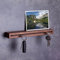 WOODS - Étagère Murale avec rainure Porte-clés - décoration en Bois - Style Rustique et Moderne - fabriqué à la Main en Bavière - Noyer - 20 cm