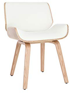 Miliboo – Stühle moderne Rubbens Chaise Pieds Bois Legno Chiaro / Bianco