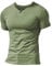 Men Summer Casual Short Sleeve Henleys T-Shirt Single Button Placket Plain v Neck Shirts Cotton Style A Lime Green S