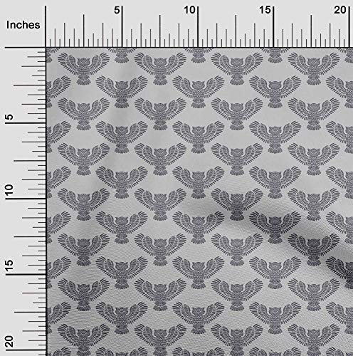 oneOone Seide Tabby Stoff Eule Block Dekostoff Meterweise Bedruckt 42 Zoll Breit