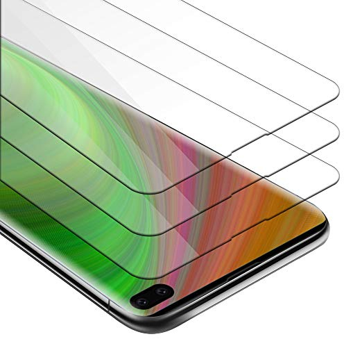 Cadorabo 3x Panzer Schutz Glas für Samsung Galaxy S10 PLUS - 3 Stück Schutzfolie in Ultra-Klar Hüllen freundlich - Gehärtetes (Tempered) Glas Dipslayschutz Folie in 9H Härte Anti Kratzer