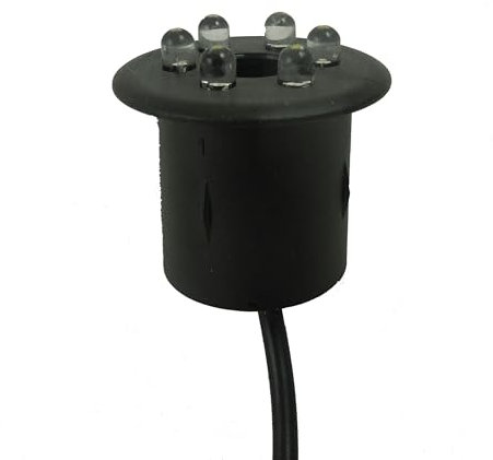 Heissner LED-Lampe für Steinbrunnen warm Weiß, gelb/weiß, Durchmesser 30 mm, Kabellänge 150cm, 3/4 Schlauchanschluss (ET21-16910)