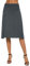 EXCHIC Damen Sommer Hohe Taille A-Linie Knielang Rock Elegant Elastisch Midi Yoga Röcke (S, Schiefer)