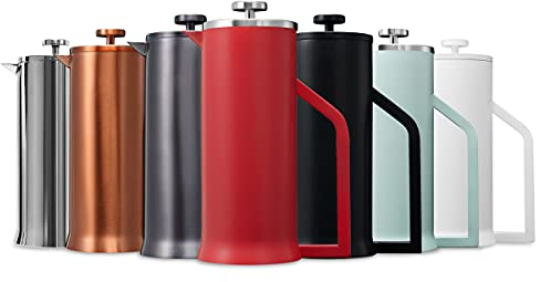 Lafeeca Cafetière à piston en acier inoxydable à double paroi isolée sous vide Grande cafetière thermique 1000 ml Or rose