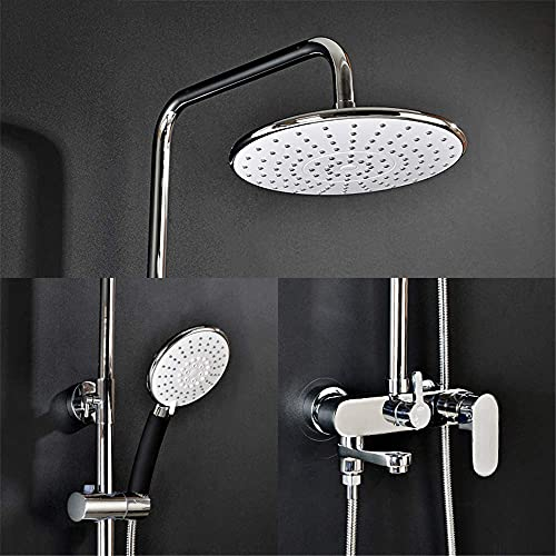 MTYLX Wasserhahn, Badewannensystem, Badewannen-Duschsystem, Regendusche WC, Duschset in Schiebestange, großer Duschkopf