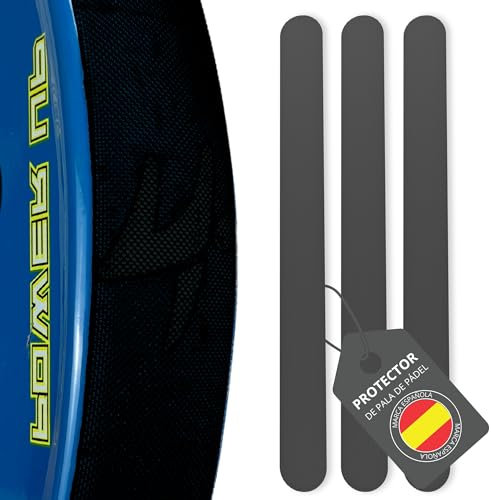 Pack 3 Protectores Negro para Pala de Pádel Rugoso - Cinta Protectora para Pala de Pádel Multigranulada – Protector para Pala de Pádel de Silicona Negra. Color Negro