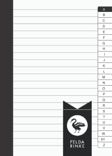 Buch mit Register A-Z A6: Liniert | 110 Seiten - 55 Blatt | Mit aufgedrucktem alphabetischem Register