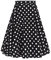 Rock Damen Knielang Rockabilly Elegant A Linie Skirt Petticoat Röcke Tellerrock Faltenrock Vintage Blume Polka Dot Swing 50er Jahre Retro Trachtenrock Festlich Coctailkleid Schwarz Polka Dot M