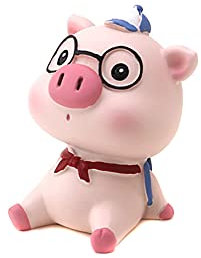 LSGGTIM Auto Armaturenbrett Dekoration, Harz Tier Auto Deko Schwein Kuh Panda Wackelkopf Puppe Spielzeug Miniatur Garten Dekoration Desktop Decor für Auto Verzierungen Schreibtischdekoration