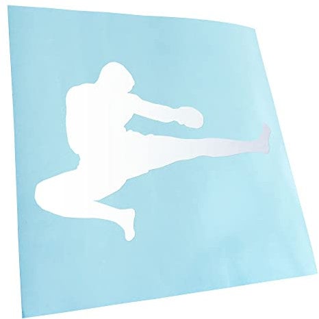 Kiwistar - Autoaufkleber - Mattweiss - 24x17cm Kampfsport Karate Judo Kung - Heckscheibe Auto Aufkleber wetterfest für Kfz LKW Mofa Truck - Sticker außen selbstklebend Tuning Zubehör für Fenster