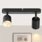 ZMH Deckenstrahler 2 Flammig Schwarz Deckenleuchte: Deckenlampe Küche aus Metall Deckenspots Flur Schwenkbar GU10 Strahler Küchenlampe Spots Flurlampe für Wohnzimmer Schlafzimmer (ohne Leuchtmittel)