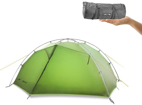 3FULGEAR Taiji 2 Camping Zelt Ultraleichtes, wasserdichtes, professionelles Backpacking-Zelt, 2-Personen-Zelt für Camping/Angeln/Wandern/Klettern (3 Jahreszeiten, Grün)