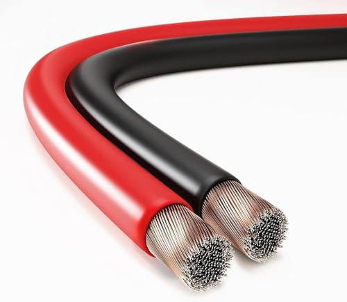 ETEC, 10 metros, cable de altavoz CCA, sección de cable de 2x4,00 mm², rojo/negro