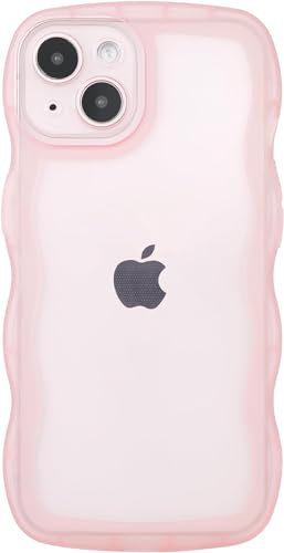 Arseaiy Coque pour iPhone 6S Plus et 6 Plus - Cadre mignon en forme de vague kawaii - En silicone TPU souple - Résistante aux chocs - Pour femmes et filles - 5,5 pouces - Rose