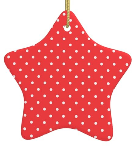 Keramik-Anhänger mit roten und weißen Punkten, Weihnachtsdekoration, lustiges Geschenk