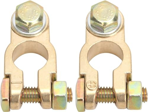2 PCS Bornes de Batería, Abrazaderas de Los Terminales de Batería LatónM8 17-19mm Positivo y Negativo, Desconectador de Bateria 12v para Moto Conectores de Batería Liberación Rápida para Coche