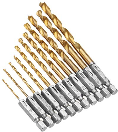 55-teiliges Spiralbohrer-Set mit 1/4-Zoll-Sechskantschaft, 1,5–6,5 mm, beschichtete HSS-Spiralbohrer
