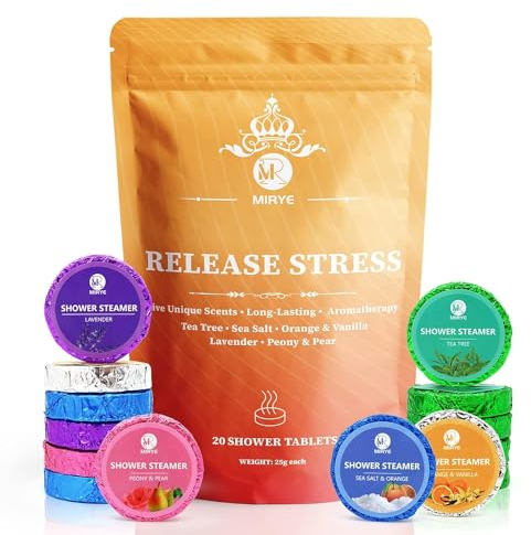 MR MIRYE Duschbomben Für Frauen Männer, Geschenke für Frauen, 20 Stück mit 5 Düften Shower Steamer Aromatherapie, Geburtstagsgeschenk für Freundin Mama, Muttertagsgeschenke, Geschenkidee