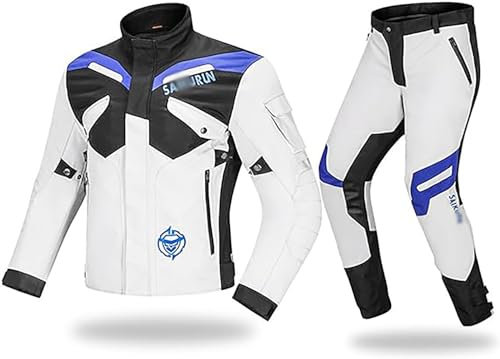 Kcolic Motorradjacke Adventure Touring Wasserdichte Ganzkörperpanzerung Herbst Winter Motorradbekleidung Motorradtrikot Off-Road Rally Racing Jagd Camping A,4XL.