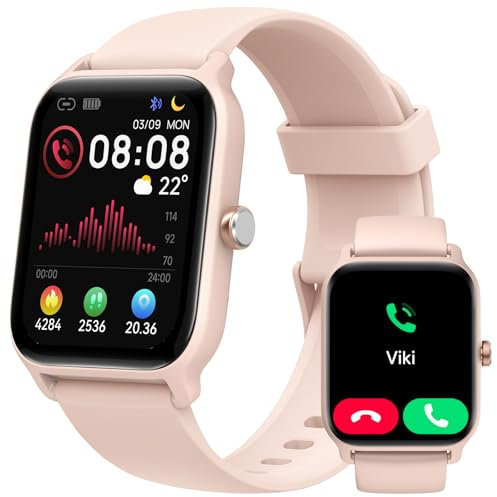 Smart Watch for Women, Answer/Make Calls, Alexa Built-in, [1.8HD Screen] Smart Watches for Women iPhone/Samsung/Android, Fitness Watch with Heart Rate Sleep SpO2 Monitor,IP68 Waterproof, 100+ Sports