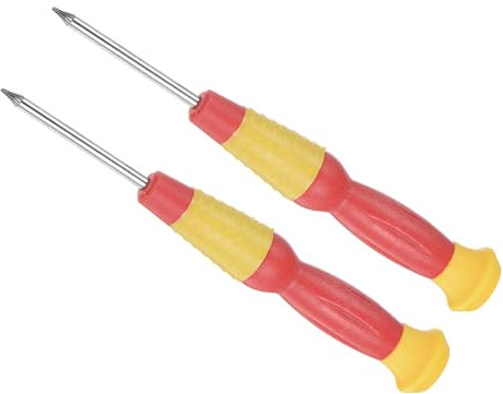 CoCud Mini Tournevis Torx, Taille T2, Longueur 120mm, Petits Tournevis à 6 Points en Acier au Carbone avec Poignée Antidérapante - (pour Lunettes, Montre), 2 Pièces